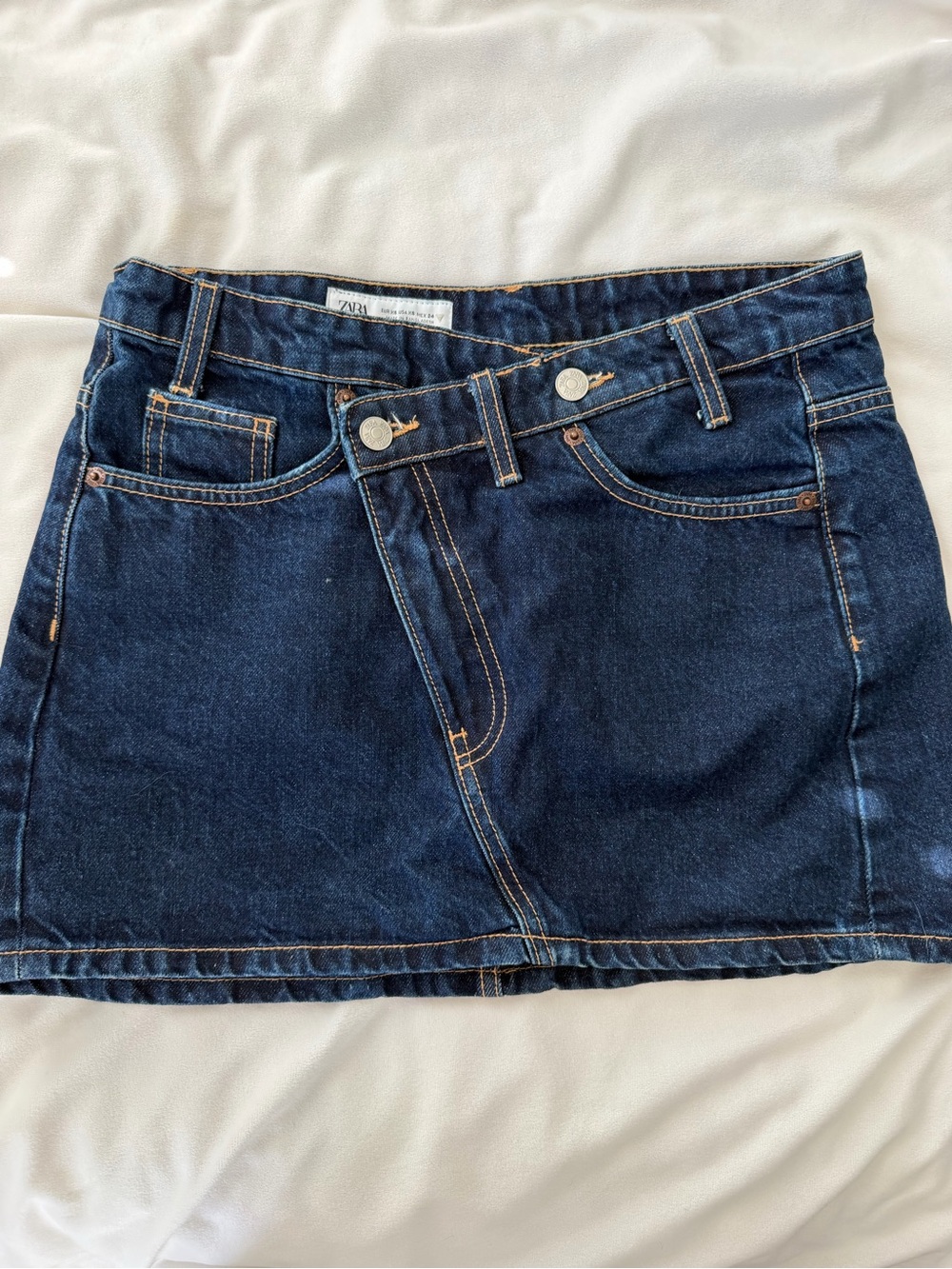 Zara Dark Navy Denim Mini Skirt